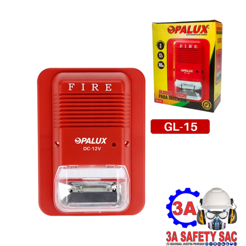 ALARMA CONTRA INCENDIO CON STROBO/OPALUX GL-15