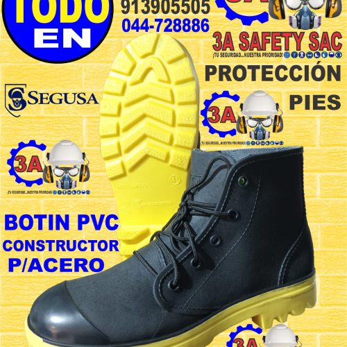 BOTIN CONSTRUCTOR PVC NEGRO/AMARILLO C/P ACERO/SEGUSA