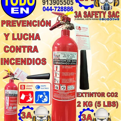 EXTINTOR CO2 2 KG (5 LBS) DE ACERO LCE CH.-IMPORTADO