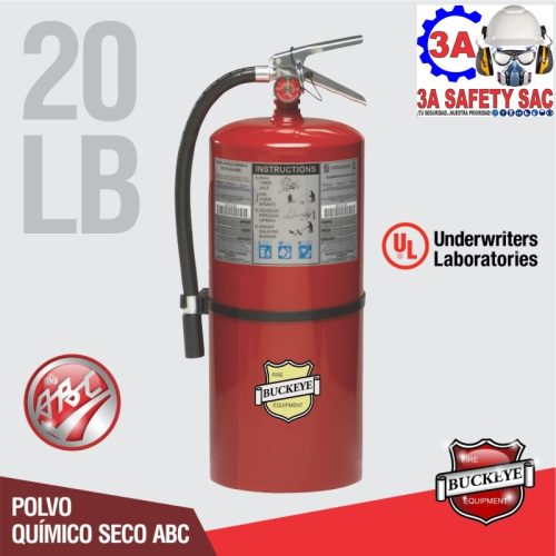 EXTINTOR POLVO QUIMICO SECO (PQS) ABC 20 LBS (9 KG) UL (20-MB-6H) (12120) BUCKEYE