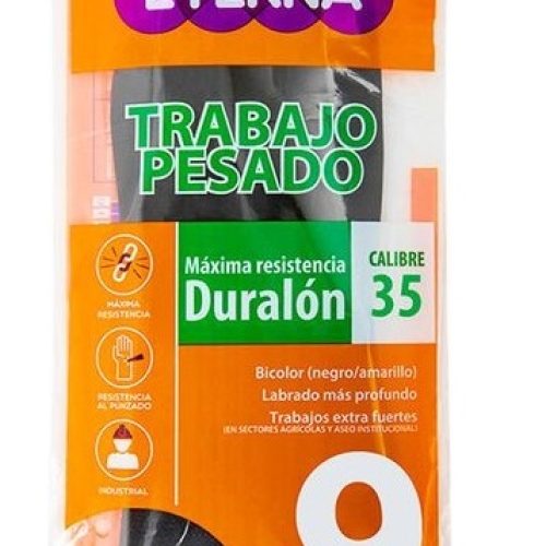 GUANTE DE LATEX NEGRO DURALON ETERNA CALIBRE 35