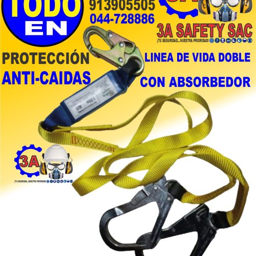 LINEA DE VIDA DOBLE  C/SHOCK ABSORVER (ABSOR. IMPAC.) G/GDE – KARLYS