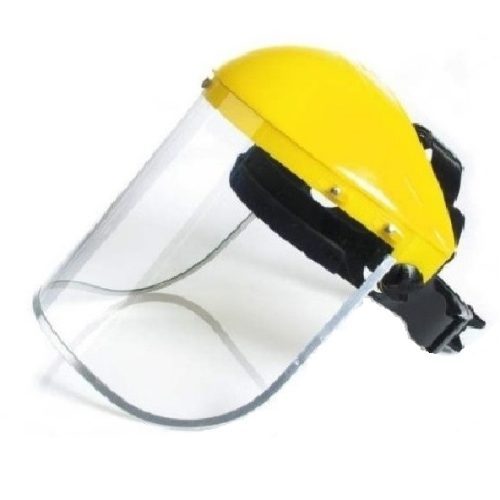 CABEZAL AMARILLO C/RACHET (10601001) + VISOR CLARO 8″ X 15.5″ X1MM BORDE ALUMINIO (10601005)