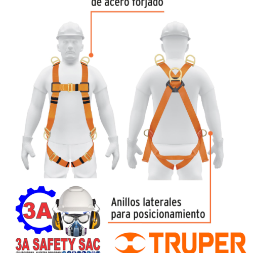 ARNÉS DE CUERPO COMPLETO CON 5 ANILLOS, ANSI, TRUPER 14434/ARN-5438