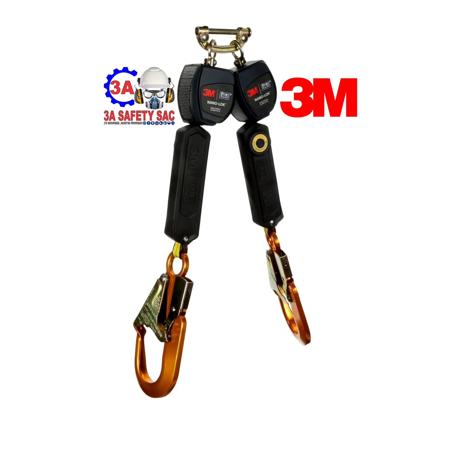 3M DBI-SALA NANO LOK ANTICAÍDAS AUTORRETRÁCTIL DE RÁPIDA CONEXIÓN Y BRAZOS GEMELOS - TEJIDO 3101277, 6 FT. (1.8 M)