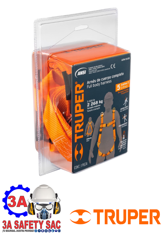 ARNÉS DE CUERPO COMPLETO CON 5 ANILLOS, ANSI, TRUPER 14434/ARN-5438 - Imagen 2
