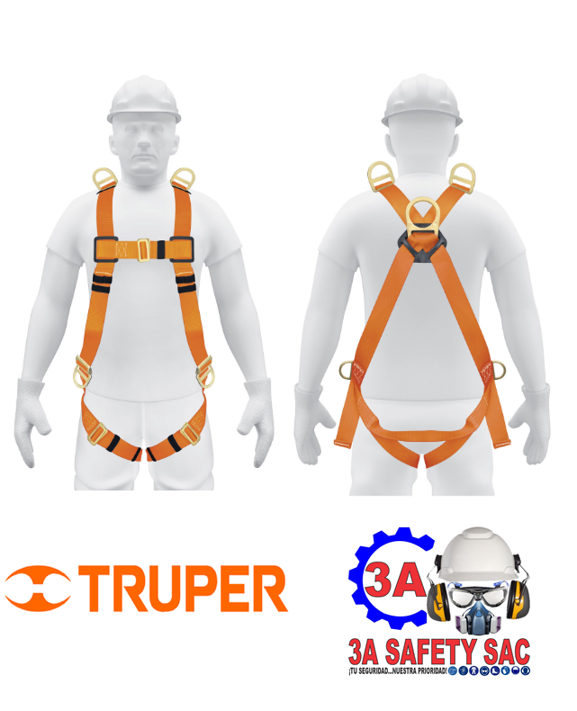 ARNÉS DE CUERPO COMPLETO CON 5 ANILLOS, ANSI, TRUPER 14434/ARN-5438