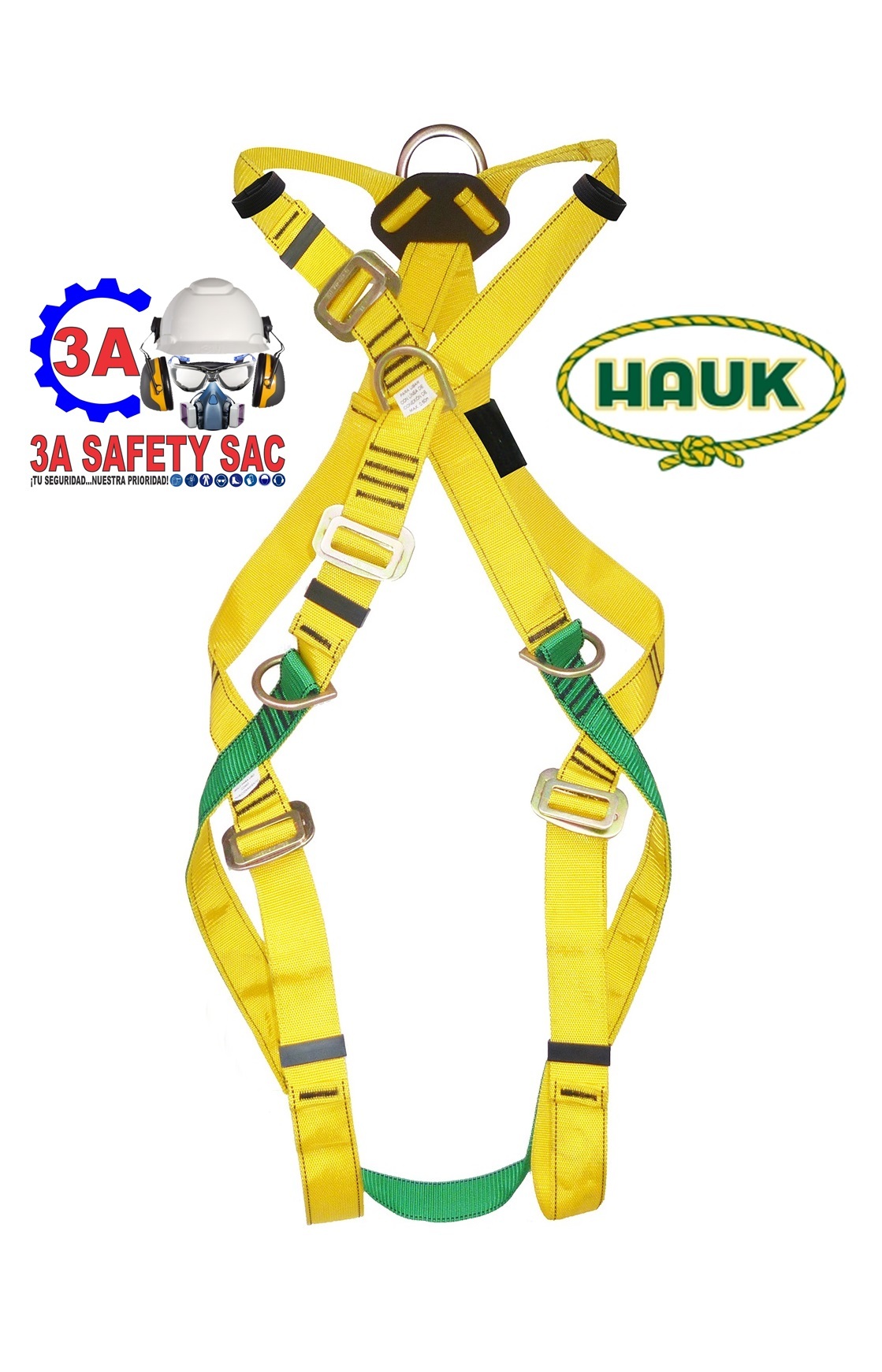 ARNÉS INTEGRAL, DE 4 ANILLOS Y 4 HEBILLAS, PECHO EN X (I4A4H) HAUK