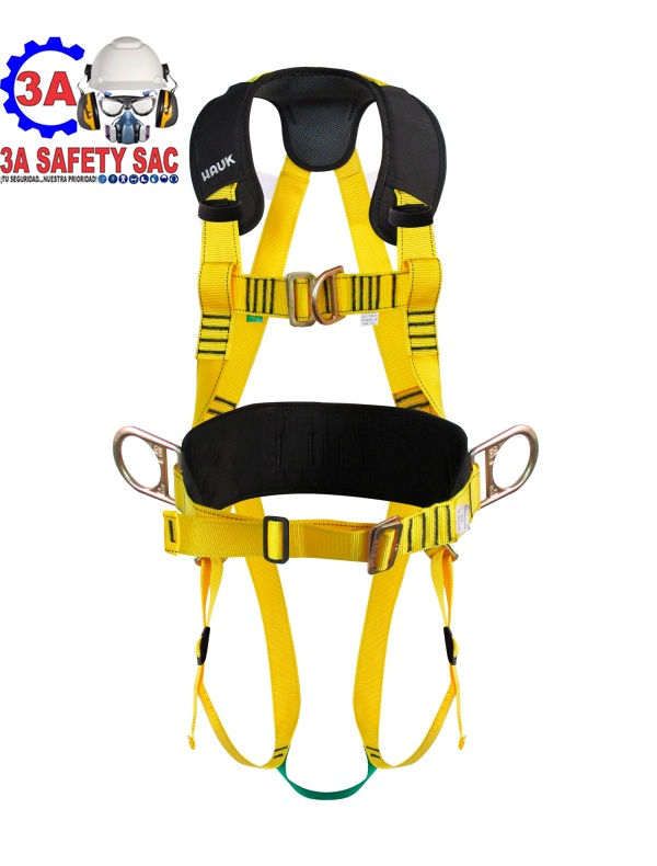 ARNÉS INTEGRAL,CON APOYO LUMBAR DE 4 ANILLOS Y 4 HEBILLAS, PECHO EN H (I4A4HH) HAUK
