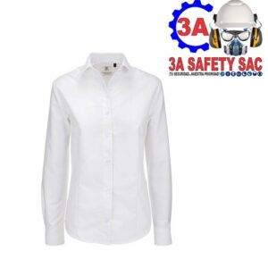 BLUSA OXFORD BLANCA MANGA LARGA (DAMA) TALLA L