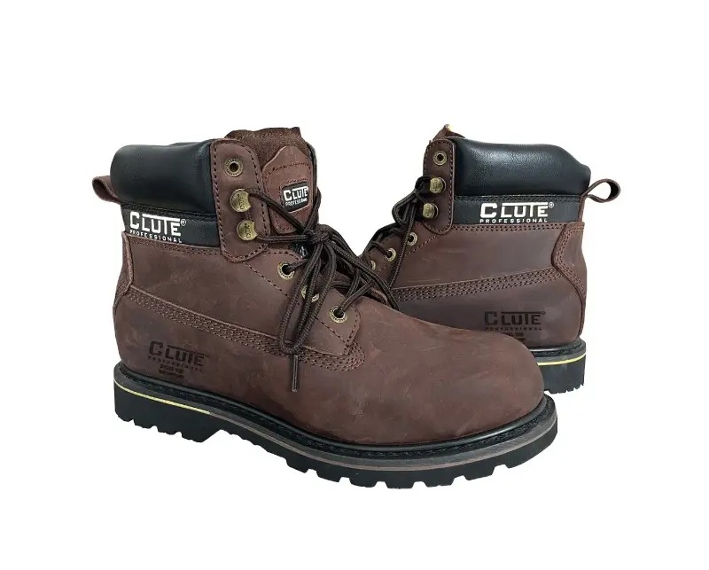 BOTIN TITAN CUERO MARRON C/PTA ACERO #40 (7 USA) CLUTE - Imagen 2
