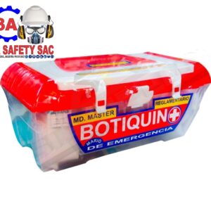 BOTIQUIN DE EMERGENCIA PVC TIPO MALETIN (MASTER) BOX 30 ANCHO X 15 PROF. X 10 ALTO IMPLEMENTADO - 12"