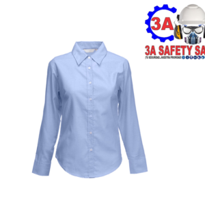 BLUSA OXFORD CELESTE MANGA LARGA (DAMA) TALLA M