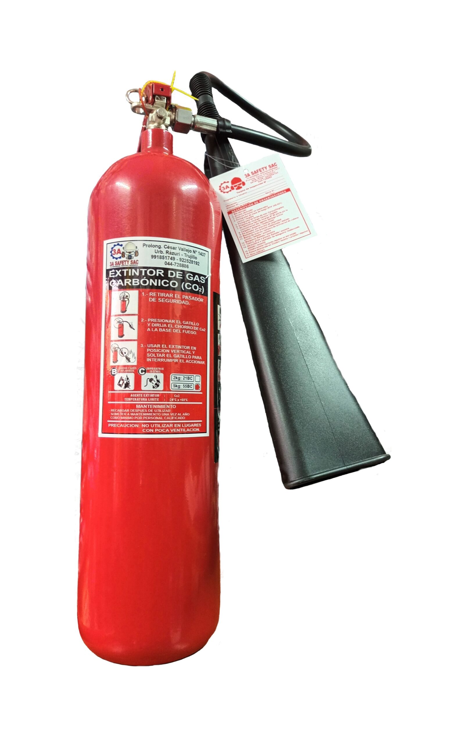 EXTINTOR CO2 5 KG (10 LBS) DE ACERO LCE CH.-IMPORTADO