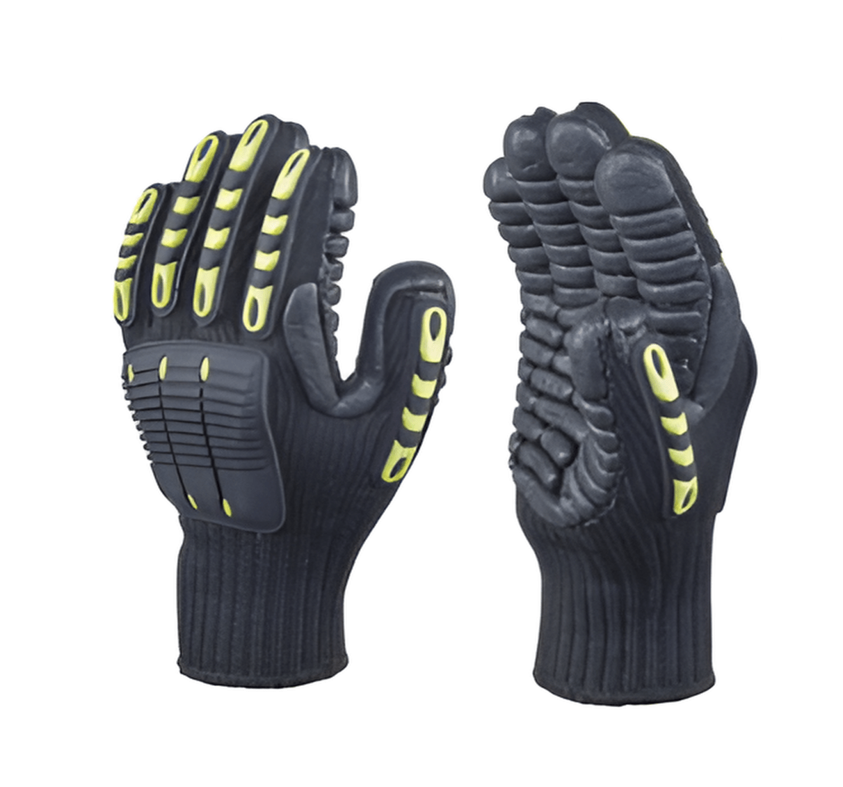 GUANTE ANTI VIBRACION NYSOS –VV904 COLOR AMARILLO/NEGRO T. 10 DELTAPLUS