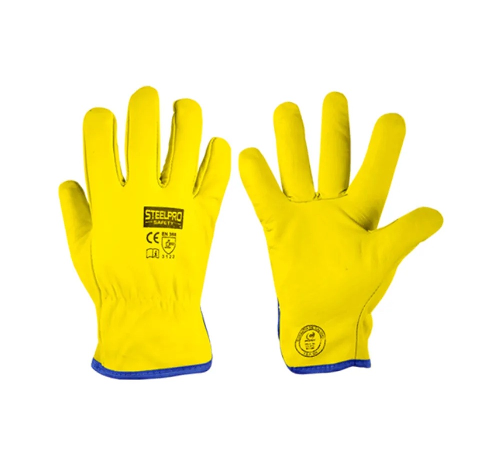 GUANTE CUERO AMARILLO PUÑO CORTO (SUPERVISOR) STEELPRO