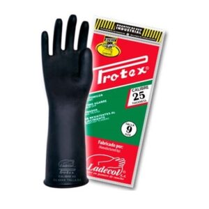 GUANTE JEBE NEGRO CALIBRE 25 PROTEX LARGO 12" LADECOL TALLA 9