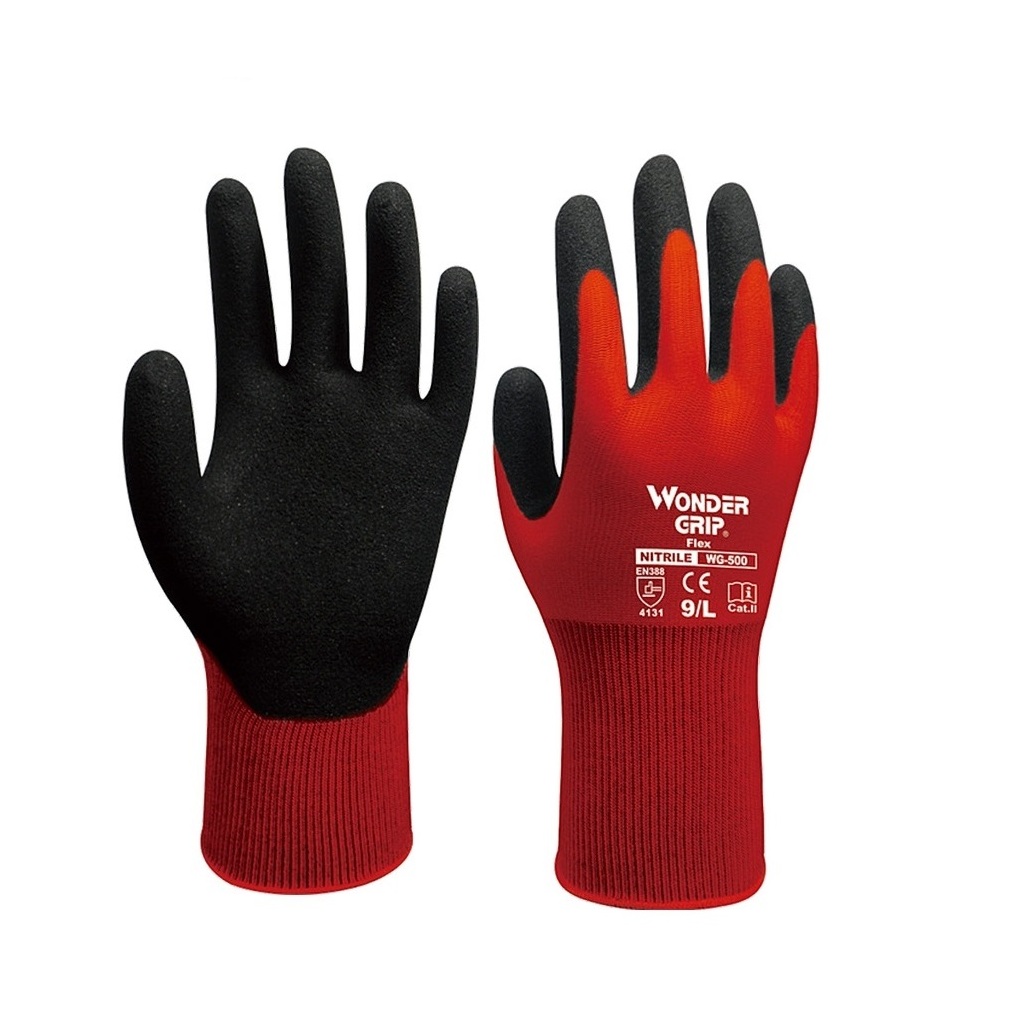 GUANTE MULTIPROPÓSITO DE PALMA DE NITRILO WONDER GRIP WG-500 FLEX TALLA 8 (M)