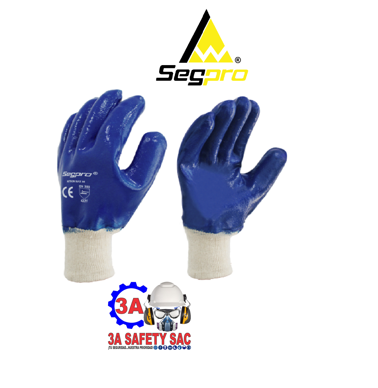 GUANTE NITRILO PUÑO TEJIDO NITRIPRO SEGPRO (T.M)