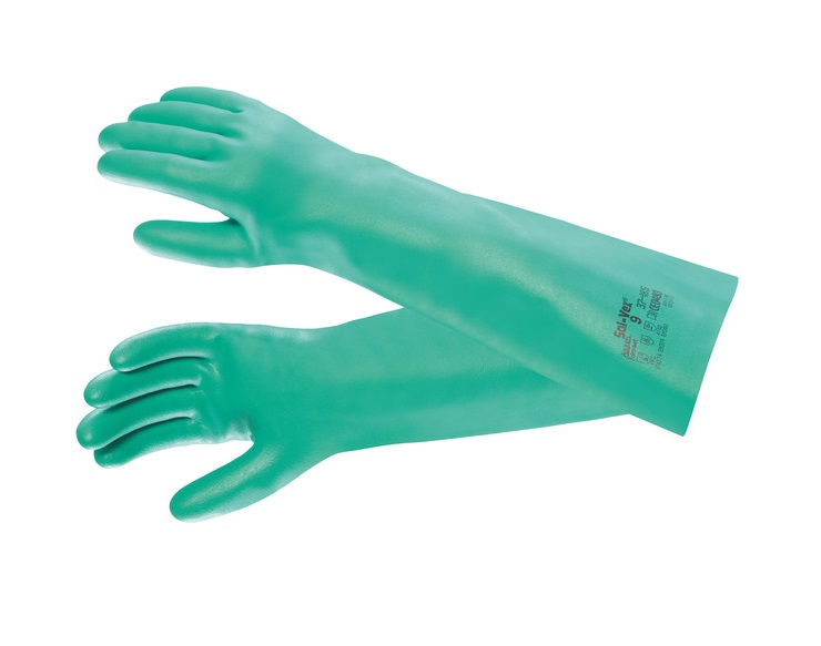 GUANTE NITRILO SOLVEX ANSELL 37 - 185 - 18" 22MM T. 9 (EN 1149 – EN 374 – EN 388) - Imagen 2