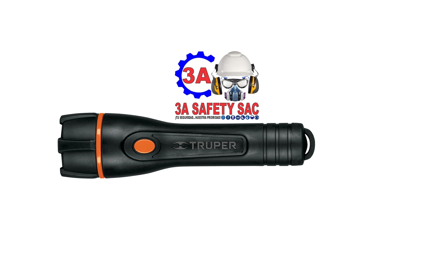 LINTERNA PLÁSTICA 1 LED 80 LM CON 2 PILAS AA, TRUPER - 13018