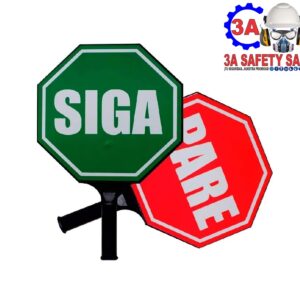 PALETA DE SEÑALIZACION PVC PARE SIGA 30X30 C/STICKERS