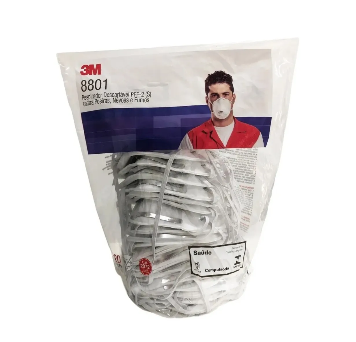 RESPIRADOR 3M 8801 POLVO. NEBLINA Y HUMOS PFF2 (CJA X 20) - Imagen 2