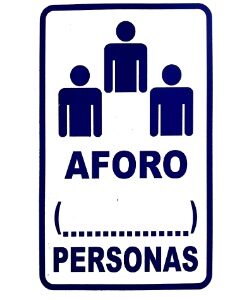 SEÑAL VINIL 20X30 AFORO PERSONAS